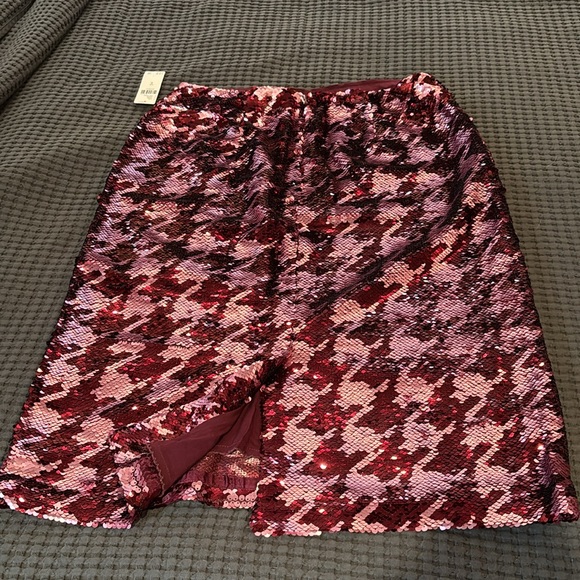 NWT Anthro Houndstooth Sequin Pencil Skirt Size 8 - Picture 2 of 6
